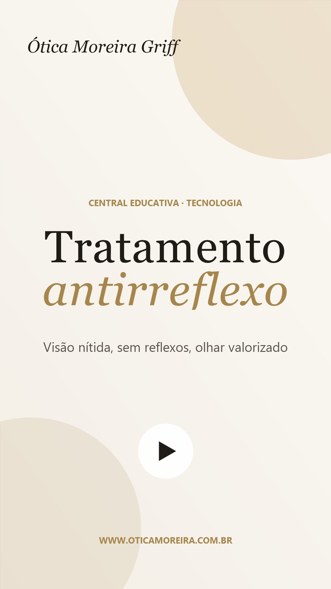 Capa do vídeo sobre tratamento antirreflexo
