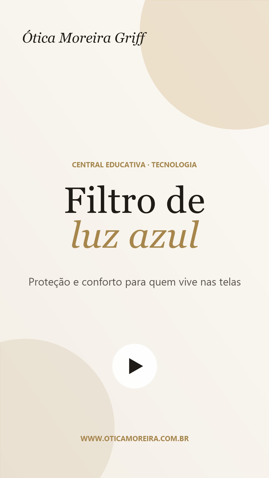 Capa do vídeo sobre filtro de luz azul