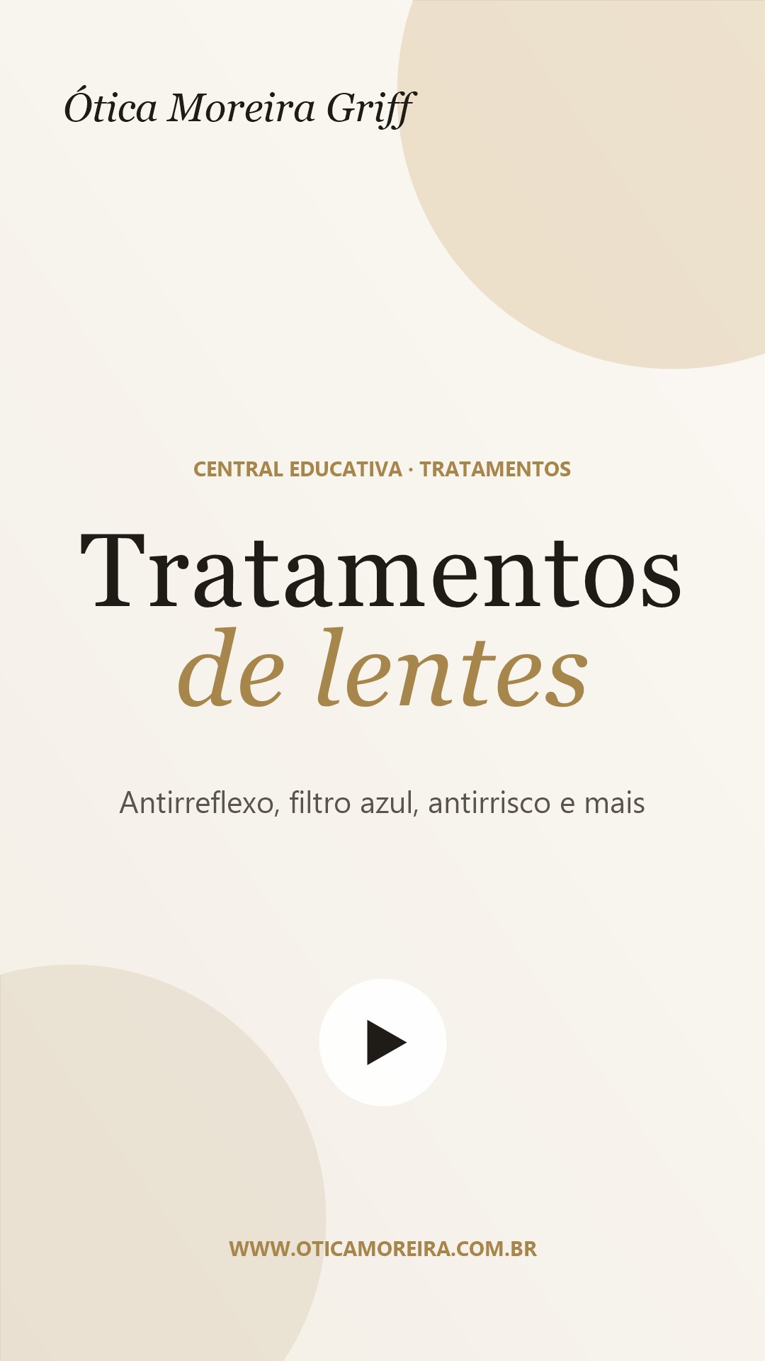 Capa do vídeo sobre tratamentos de lentes
